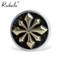 ruibeila European and American retro punk cruciferous earrings men and women personality single small earrings trend 925 Thai Silver