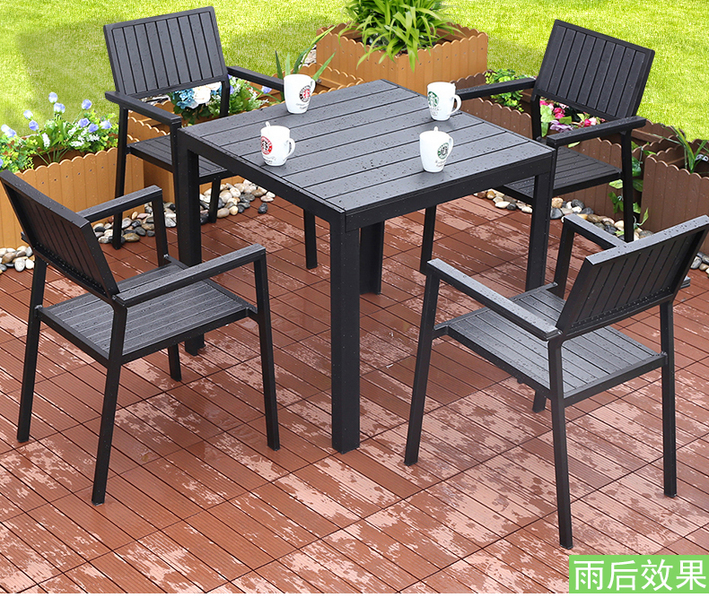 Bàn ngoài trời và ghế ngoài trời ban công patio bàn ghế kết hợp giải trí đồ gỗ ngoài trời bàn ăn và ghế cafe bàn ghế gỗ rắn