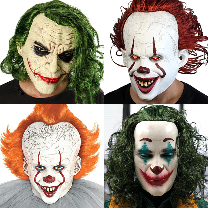 バットマン ピエロ マスク ジョーカー かつら ホラー ゴースト マスク ハロウィン cos ヒース レジャー怖いフード男性