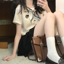 Less Eye Love de Explosive Play Original Day Ensemble JK Teenage Girl Sailor Costume Summer Suit Academy Wind Navy Uniform Suit Short