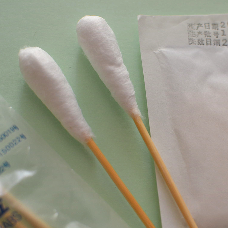 Disposable sterilized cotton stick large head single head sterile cotton stick 8CM disinfection cleaning 2000 only degreased