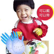 Handguard disposable children Ding Qing gloves kindergarten graffiti and face oil-proof waterproof protection do housework art