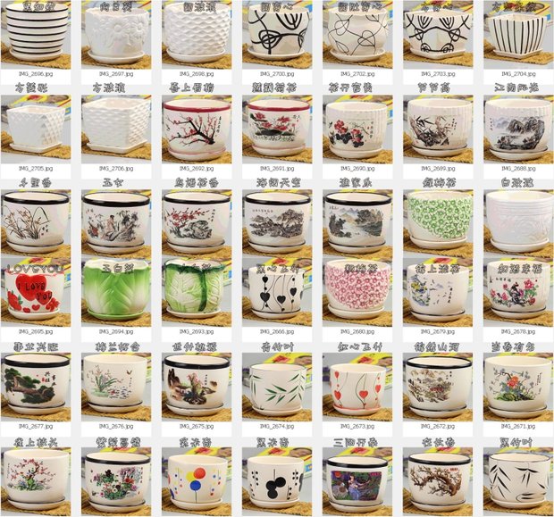 Bình gốm cực lớn Bình sứ màu trắng lọ có khay Jingdezhen kích cỡ đa dạng trong chậu - Vase / Bồn hoa & Kệ giỏ hoa treo ban công