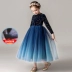 Trẻ em váy công chúa váy mùa thu và mùa đông cô gái cộng với váy nhung váy dạ hội tiếp viên catwalk trình diễn quần áo - Váy trẻ em Váy trẻ em