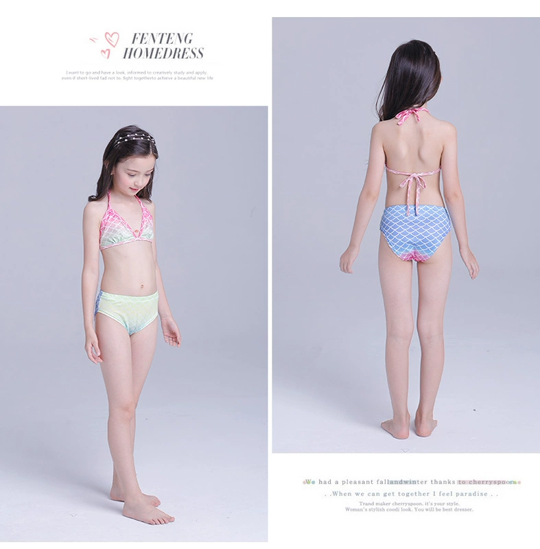 Cô gái Bộ đồ bơi nàng tiên cá Trẻ em Công chúa Nàng tiên cá bơi Bãi biển Cô gái chia bikini Đặt mùa hè