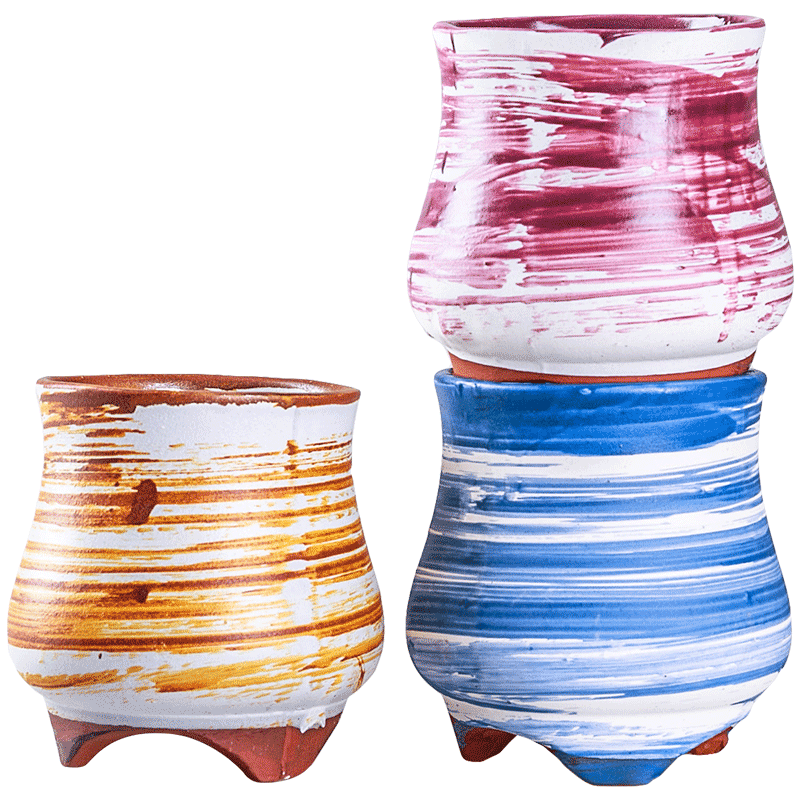 Analyzes fleshy flower - pot high breathable, tao tao meaty plant small purple orchid ceramic flower pot specials coloured drawing or pattern
