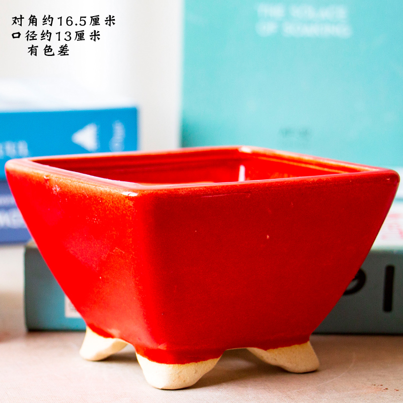 More meat flowerpot raw rock flowers fart fart meaty plant coarse pottery, green plant ceramic simple move color sifang violet arenaceous basin