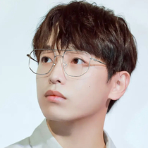 Anti-blue radiation glasses male tide anti-fatigue discoloration large frame eye protection flat lens myopia eyes female can be equipped with degrees