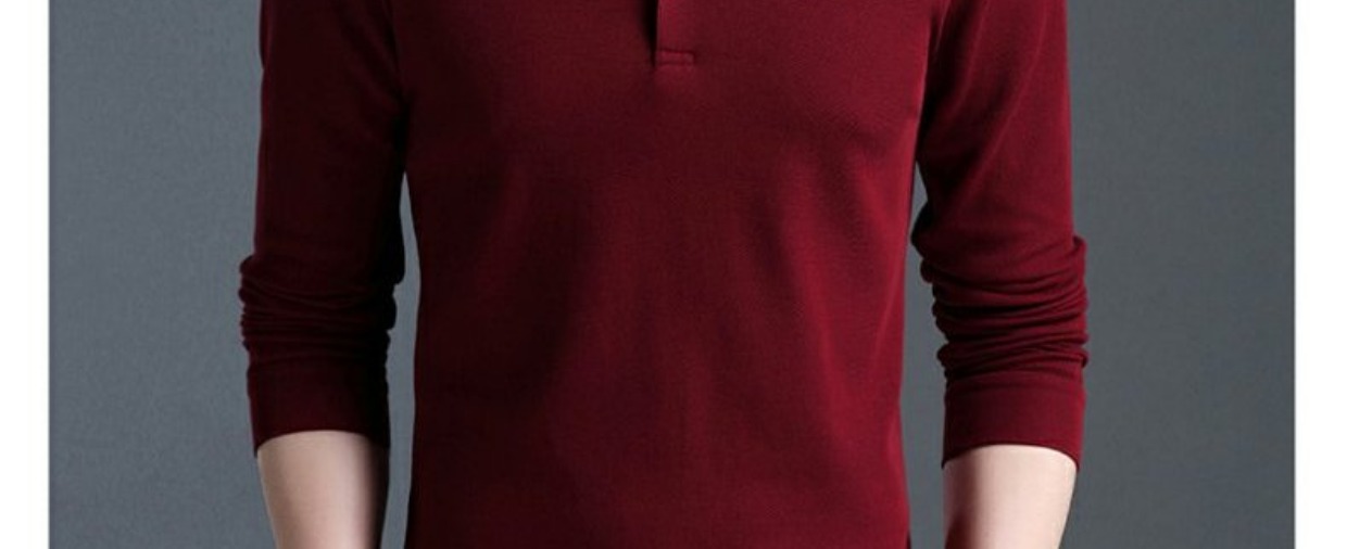 Áo thun nam tay dài Hengyuanxiang Mùa thu nam cotton ve áo mỏng phần áo thun màu rắn đáy áo polo áo thủy triều áo phông trắng nam