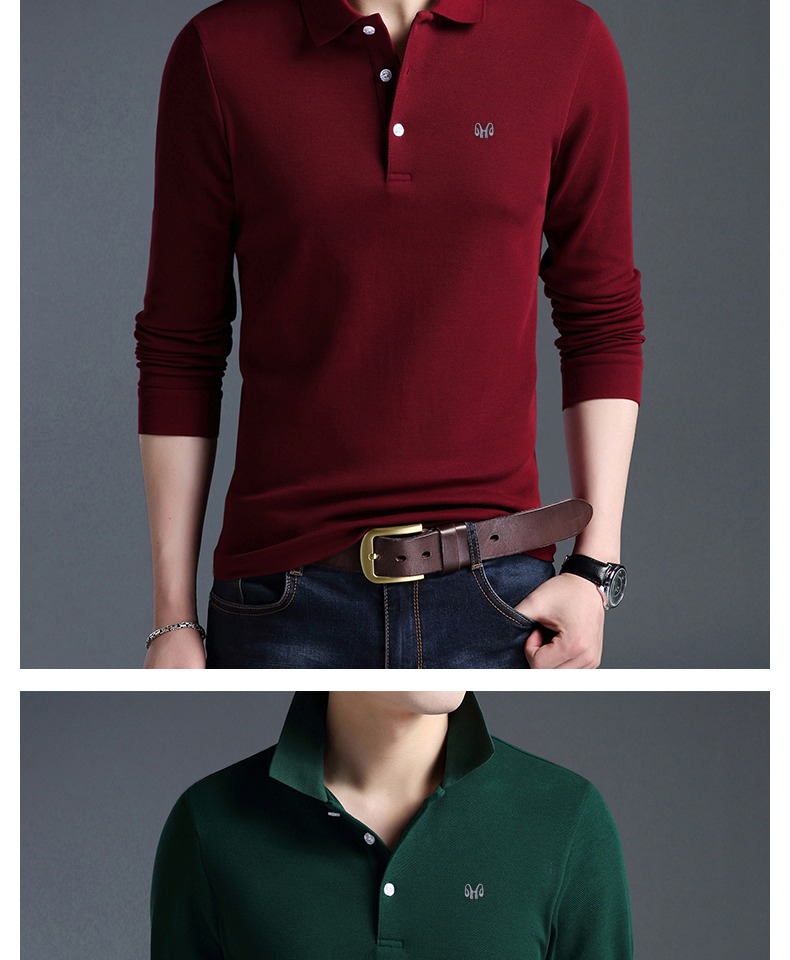 Áo thun nam tay dài Hengyuanxiang Áo sơ mi cotton nam mùa đông cộng với nhung dày ấm áp áo polo áo thun ba lỗ nam
