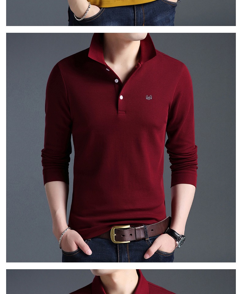 Áo thun nam tay dài Hengyuanxiang Áo sơ mi cotton nam mùa đông cộng với nhung dày ấm áp áo polo áo thun ba lỗ nam