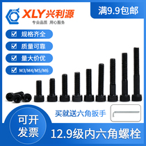 Class 12 9 Hexagon socket screw high strength cup head bolt cylindrical head black inner 6 angle screw M3M4M5M6