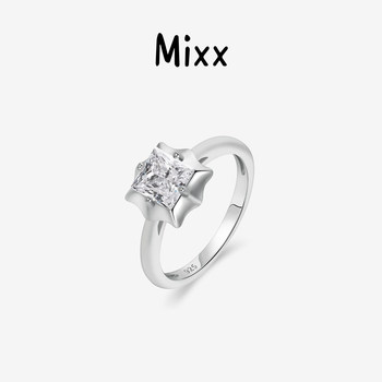 Mixx mi shi shining star s925 silver prism ring ring commuting versatile high-end sense