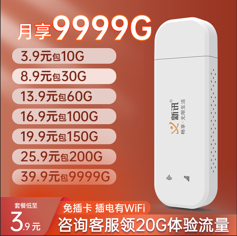 NewNews WiFi plug-in unlimited traffic network artifact 4G telecom All-network wireless Internet access Cato dorm Mifi on board Bao USB mobile router 5G notebook UFI