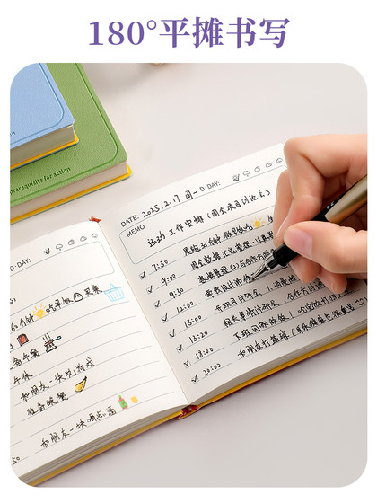 每日计划本随身便携迷你口袋本方形笔记本本子高颜值时间管理自律打卡日程本随手记加厚日记本工作学习记事本