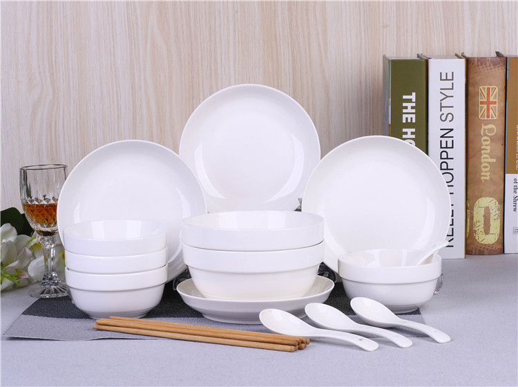 Bo view 18 head home dishes suit ceramic disk bowl of soup bowl chopsticks microwave spoon ladle porcelain tableware portfolio