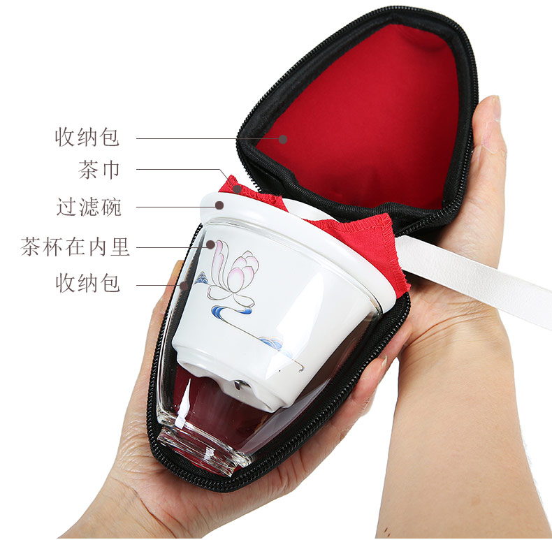 Dragon invertors portable travel kung fu tea set ceramic glass cup to crack a pot of two glass teapot Japanese tea set