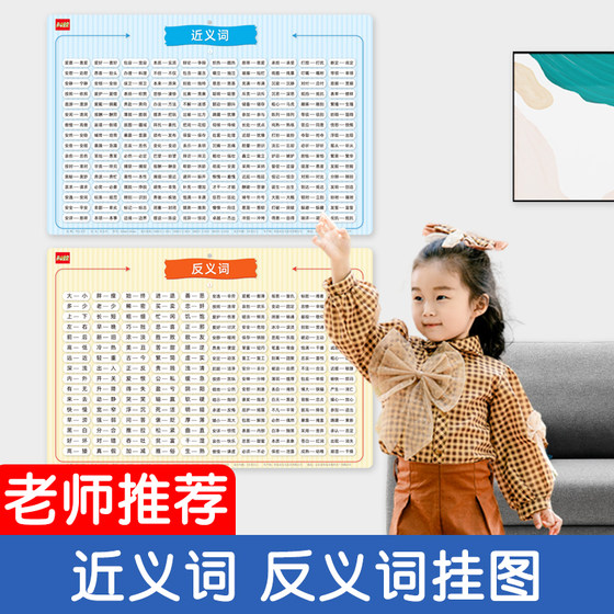 Antonyms for wall charts, synonyms for wall charts, relative words for primary school students, first grade Chinese language learning