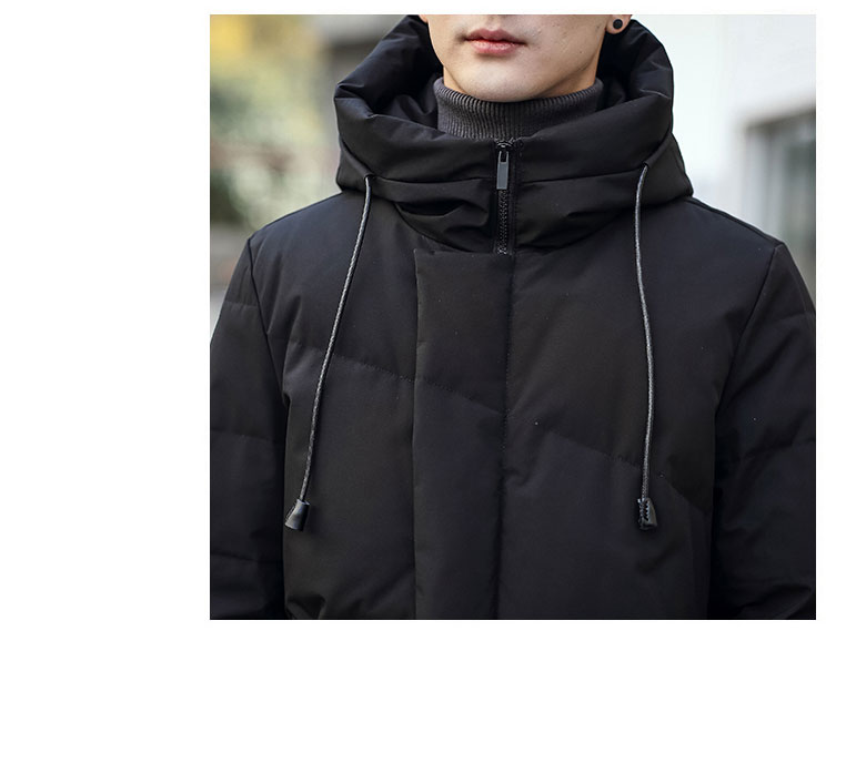 Mùa đông dày lên trong phần dài của những người đàn ông cotton qua đầu gối XL áo khoác cotton phiên bản Hàn Quốc của xu hướng giữ ấm áo áo khoác dù nam