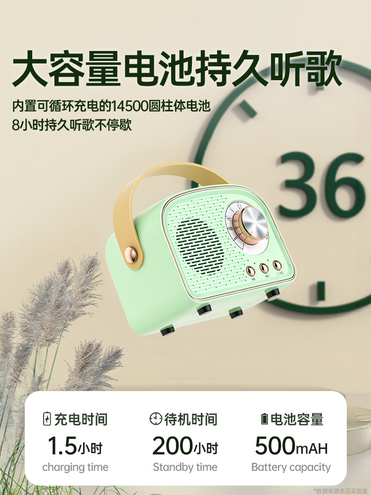 Retro Bluetooth Wireless Speaker Small 2023 New Model Rechargeable Small Card-Insertable Fm Radio Cute Gift for Women