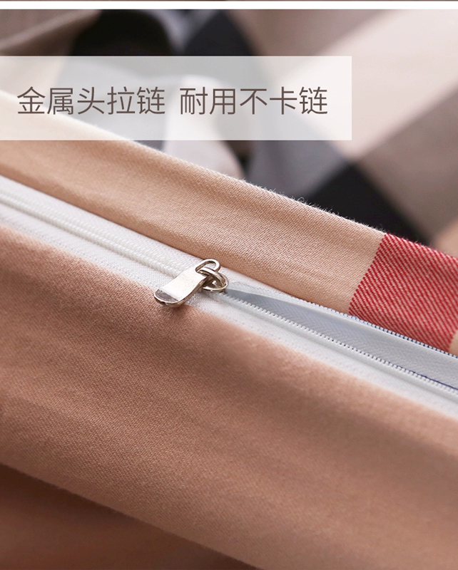 Ánh sáng Brushed bông denim bông dày mùa đông ngày 1.8m1.5 4 mét đôi giường chăn đơn - Bộ đồ giường bốn mảnh