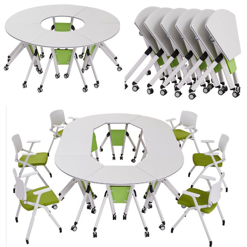 Folding training table folding conference table double strip training table student desk removable multi-functional conference table