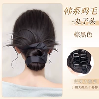 Ободок для волос в корейском стиле с куриными перьями [коричневый чёрный]