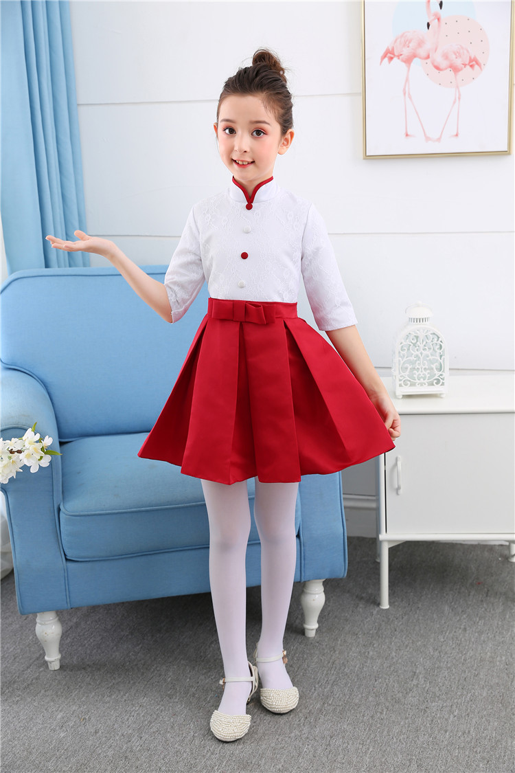 Ngày tết trẻ em trang phục hợp xướng mẫu giáo công chúa váy bé gái váy lót biểu diễn quần áo tiểu học đọc quần áo đồ bộ cho bé gái