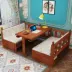 Rắn gỗ phòng khách sofa giường đa chức năng có thể gập kép trượt 1,5 m 1,2 giường đôi với một căn hộ bàn nhỏ - Giường
