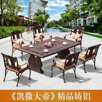 Outdoor cast aluminum table and chair villa garden table and chair kit disassembly and Assembly high-end atmospheric die-casting table and chair outdoor courtyard table and chair