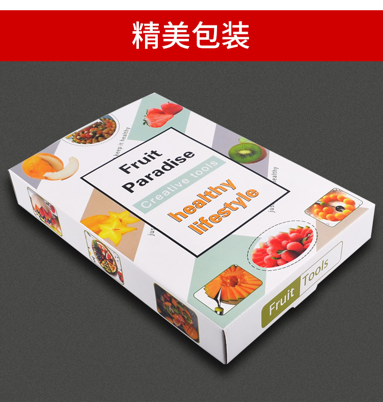 Thép không gỉ trái cây dao muỗng đào bóng Cắt dưa hấu nhân tạo chia khuôn mẫu mô hình đĩa công cụ đặt - Tự làm khuôn nướng khuôn làm bánh cá