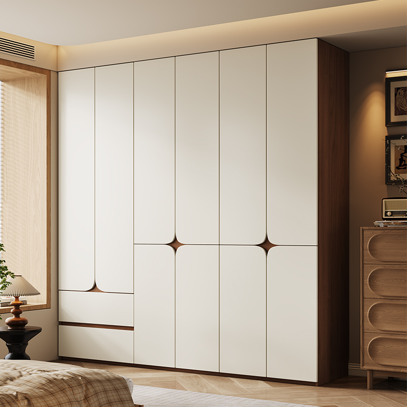 Wardrobe for Home Use in Small Bedrooms, Handle-Free, Modular, Enf-Grade, Modern Minimalist Storage Cabinet, Ready-Made Large Wardrobe