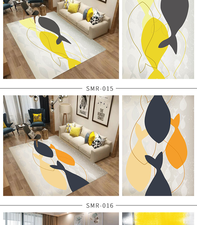 Bắc Âu đơn giản hiện đại trừu tượng mực phong cách Mỹ thảm phòng khách sofa bàn cà phê phòng ngủ cạnh giường nhà hình chữ nhật - Thảm thảm lót sàn nhà