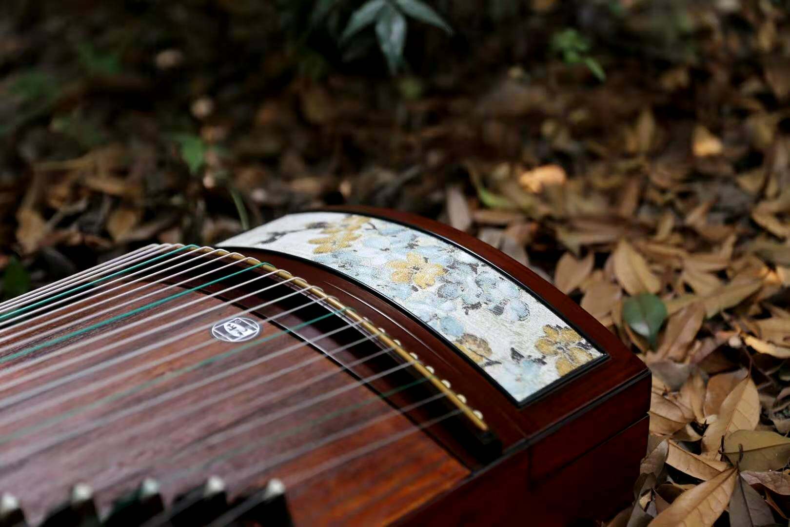 A jacquard weave process professional guzheng is on the right and the guzheng branches