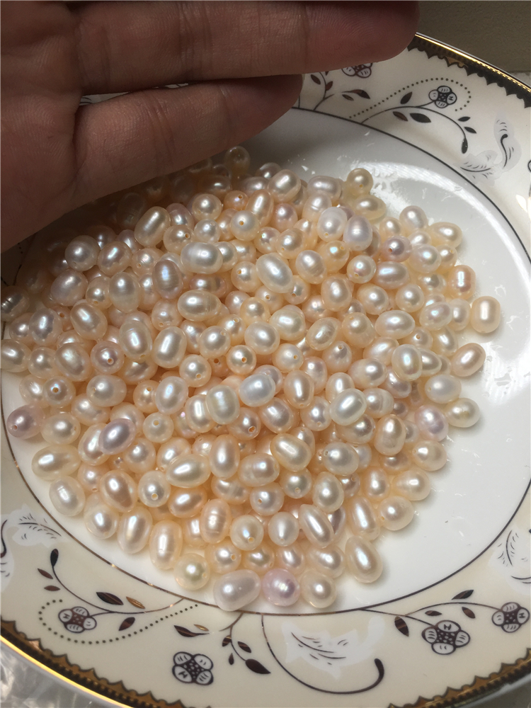 Ngọc trai nước ngọt tự nhiên lỏng hạt nặng cân nặng chói với lỗ nhỏ giọt hình dạng tự làm áo len chuỗi vòng cổ - Vòng đeo tay Clasp vòng bạc nữ