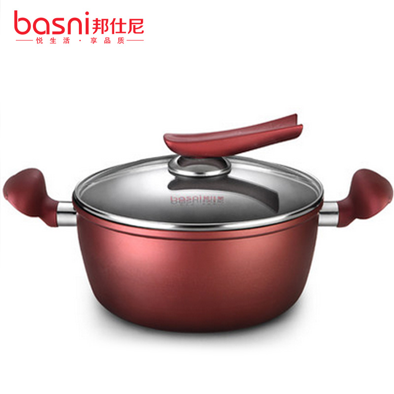 Bunchini soup pot soup pot with household non-dipping cookers General 24CM large broth hot pot double ear small saucepan