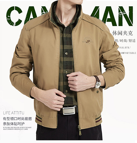 Xe jeep đôi nam nữ mùa xuân và mùa thu trung niên giản dị 2018 áo khoác cotton mới cho cha mùa thu và áo khoác mùa đông áo khoác nam cao cấp