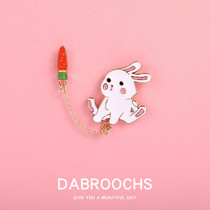 Xiao Zhan rabbit brooch female cute Japanese badge cartoon pin decorative creative collar collar pin bag accessories