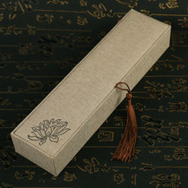 Jewelry storage box Ancient classical high-grade fringed linen necklace Hairpin box Gift box Lotus packing box