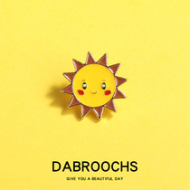Cute Japanese sun flower brooch Alloy oil drop metal badge Clothes collar pin pin anti-light bag accessories