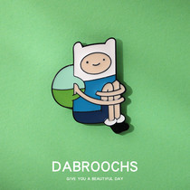 Cute cartoon brooch ins fashion adventure time Beauty Man Creative alloy adventure treasure Micro chapter bag accessories