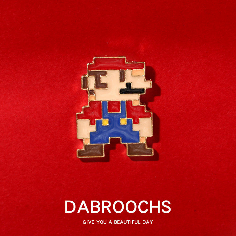 Super Malio Brooch Cute Day Ensemble Cartoon Super Malio Metal Badger Chest Badge Bag Clothing Buttoned Pin