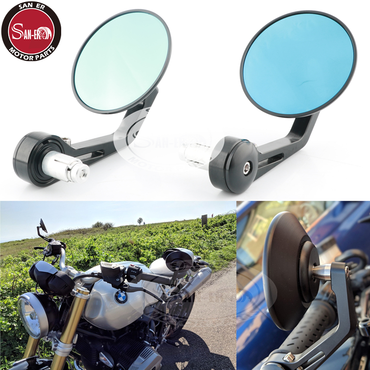 Retro locomotive retrofit Speed Cohareduka di CNC handlebars rear mirror Longjia V cafe mirror Universal