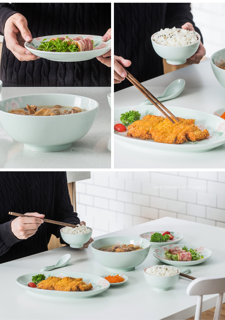 Japanese ceramics tableware suit dishes home eat rice bowl bowl contracted creative jobs bowls composite plate
