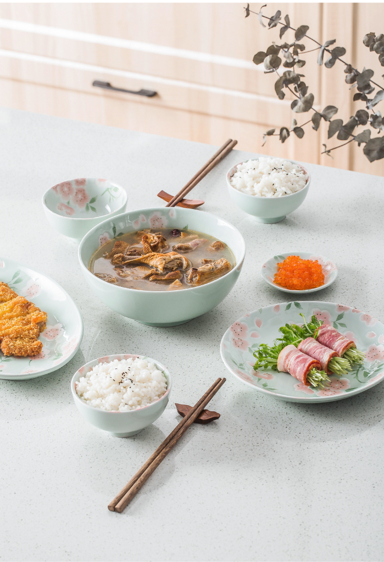Japanese ceramics tableware suit dishes home eat rice bowl bowl contracted creative jobs bowls composite plate