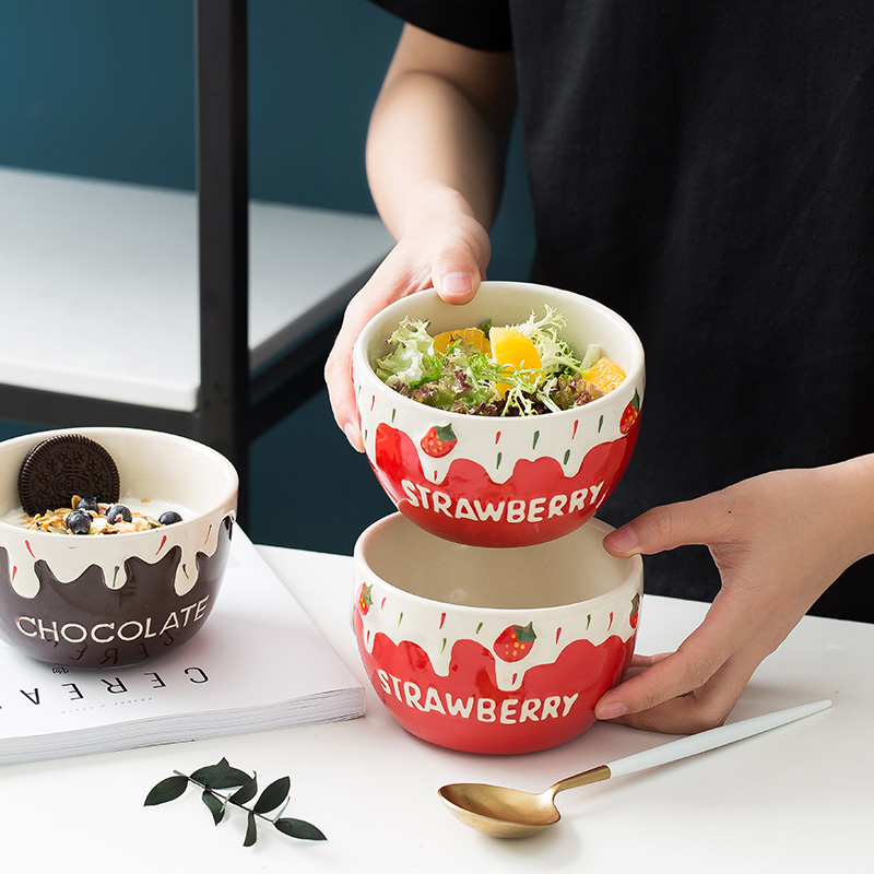 Japanese ceramics tableware fruit salad bowl home lovely move dessert bowl of individual creative breakfast bowl of cereal bowl