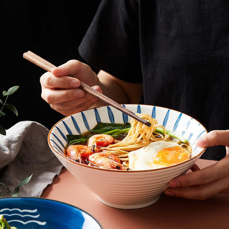 Japanese ceramic bowl individual household large soup bowl rainbow such as bowl individuality creative rainbow such to use retro hat to use a large bowl