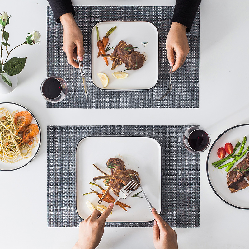 Steak knife and fork suit household couples continental plate creative full disc ceramic beefsteak