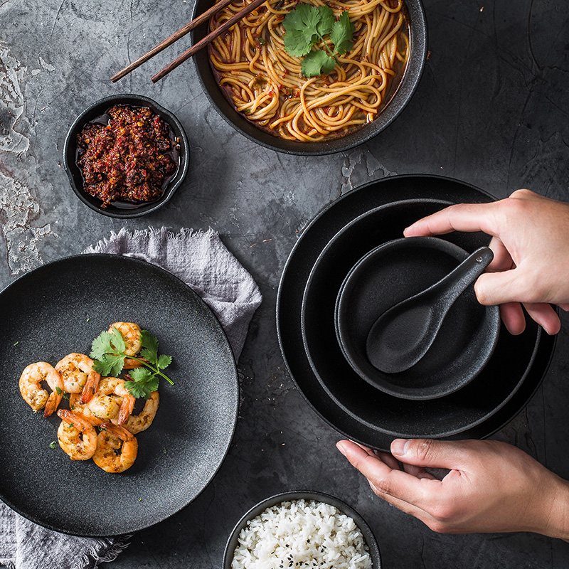 INS day type style restoring ancient ways dishes suit household eat bowl Nordic ceramic dish soup bowl (one bowl