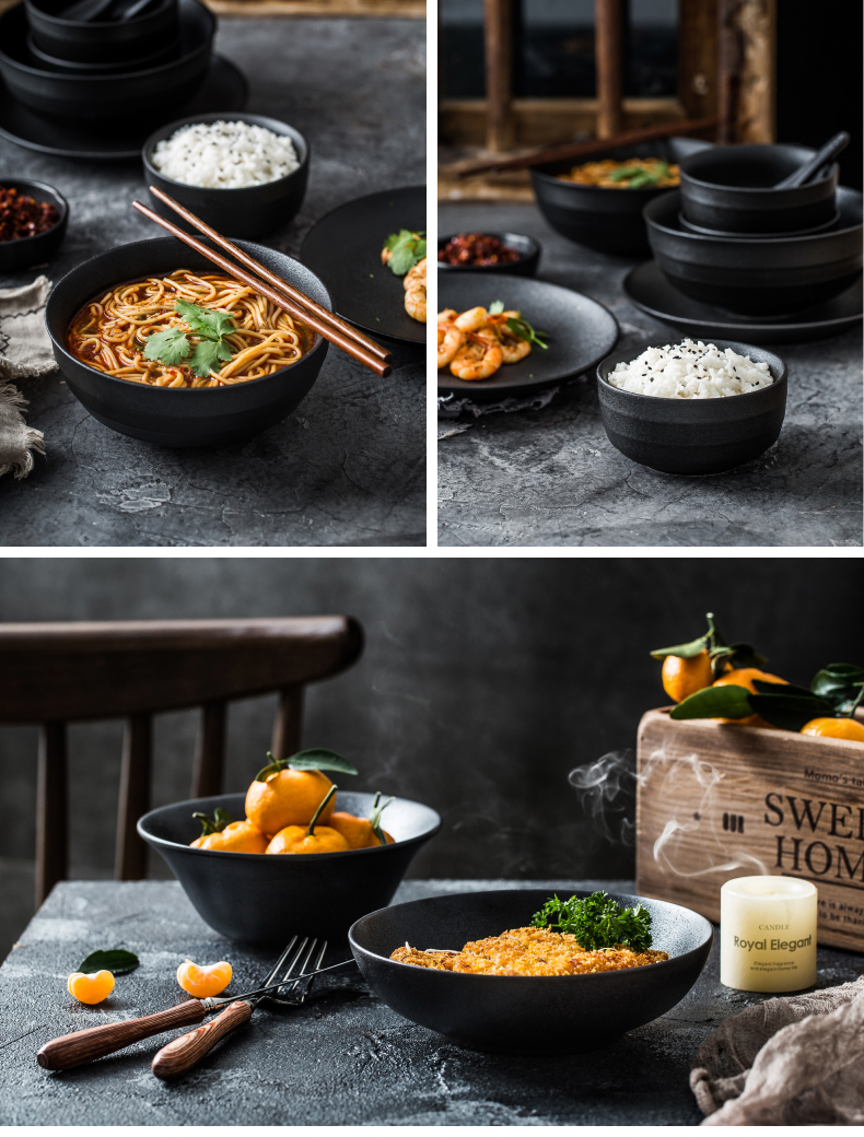 Ins Japanese creative ceramic bowl dish food dish plate restoring ancient ways plate dishes suit dishes household use